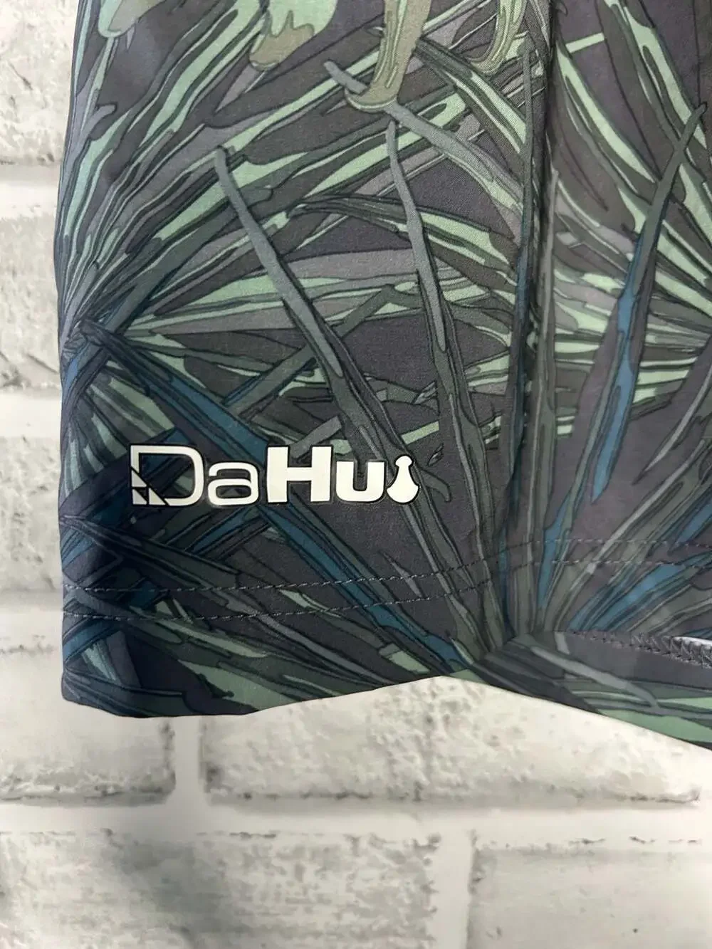 DaHui Men's Tropical Palm Leaf Print Surf Board Shorts